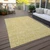 5' X 8' Gold And Ivory Floral Washable Indoor Outdoor Area Rug