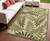 4' X 6' Ivory And Green Palm Leaf Indoor Outdoor Area Rug