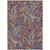 3' X 5' Purple Turquoise and Gold Paisley Washable Non Skid Indoor Outdoor Area Rug
