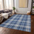 3' X 5' Navy Blue And Ivory Plaid Washable Indoor Outdoor Area Rug - Navy Blue, Ivory