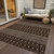 5' X 8' Chocolate Taupe And Copper Tribal Washable Indoor Outdoor Area Rug