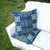 Set of Two 16" X 16" Blue and Yellow Blown Seam Eclectic Indoor Outdoor Throw Pillow Polyester