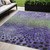 5' X 8' Purple Green And Black Abstract Washable Indoor Outdoor Area Rug