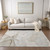 3' X 5' Beige and Ivory Abstract Washable Non Skid Indoor Outdoor Area Rug - Beige, Ivory