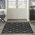 5' Charcoal And Black Square Trellis Indoor Outdoor Area Rug