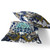 Modern Set of Two 16" X 16" Blue and Green Blown Seam Floral Indoor Outdoor Throw Pillow for Living Room Bedroom Office