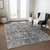 3' X 5' Charcoal Gray And Ivory Oriental Washable Indoor Outdoor Area Rug