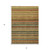 3' X 5' Coral Gold And Green Striped Washable Indoor Outdoor Area Rug