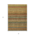 3' X 5' Coral Gold And Green Striped Washable Indoor Outdoor Area Rug
