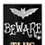 72" Black And White Solid Wood Beware Halloween Ghost Porch Sign
