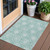 3' X 5' Turquoise Teal Blue And Ivory Medallion Washable Indoor Outdoor Area Rug