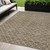 5' X 8' Brown And Beige Geometric Washable Indoor Outdoor Area Rug Transitional Style - Brown, Beige Color