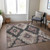 3' X 5' Taupe And Charcoal Aztec Washable Indoor Outdoor Area Rug