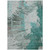 3' X 5' Dark Green Aqua And Gray Abstract Washable Indoor Outdoor Area Rug
