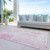 3' X 5' Pink And Ivory Abstract Washable Indoor Outdoor Area Rug Transitional Style - Pink, Ivory Color