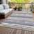 3' X 5' Purple Ivory And Beige Striped Washable Indoor Outdoor Area Rug