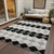 3' X 5' Black Ivory And Beige Geometric Washable Indoor Outdoor Area Rug