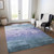 3' X 5' Denim Blue And Sky Blue Striped Washable Indoor Outdoor Area Rug Transitional Style - Denim Blue, Sky Blue Color