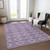 5' X 8' Purple Gray And Ivory Geometric Washable Indoor Outdoor Area Rug - Purple, Gray, Ivory
