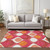 5' X 8' Pink Mauve And Orange Ogee Washable Indoor Outdoor Area Rug