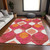 5' X 8' Pink Mauve And Orange Ogee Washable Indoor Outdoor Area Rug
