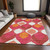 5' X 8' Pink Mauve And Orange Ogee Washable Indoor Outdoor Area Rug