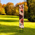 42" White Orange And Brown Solid Wood Floral Bouquet Garden Stake