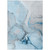 5' X 8' Blue and Ivory Abstract Washable Non Skid Indoor Outdoor Area Rug