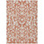 5' X 8' Salmon And Ivory Floral Washable Indoor Outdoor Area Rug