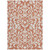 5' X 8' Salmon And Ivory Floral Washable Indoor Outdoor Area Rug