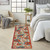 6' Ivory Blue And Orange Floral Indoor Outdoor Runner Rug - 880016834482