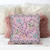 16" x 16" Pink Peacock Blown Seam Floral Indoor Outdoor Throw Pillow Modern Style