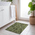 2' X 3' Olive Green and Dark Green Oriental Washable Non Skid Indoor Outdoor Area Rug - Olive Green, Dark Green