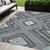 5' X 8' Pewter Charcoal And Sky Blue Tribal Washable Indoor Outdoor Area Rug
