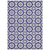 5' X 8' Navy Blue And Ivory Floral Medallion Washable Indoor Outdoor Area Rug