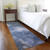 8' Runner Blue Abstract Washable Non Skid Indoor Outdoor Runner Rug Transitional Style - Blue Color