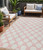 5' X 8' Pink And Gray Polka Dot Washable Indoor Outdoor Area Rug