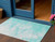3' X 5' Aqua Ivory And Teal Blue Abstract Washable Indoor Outdoor Area Rug
