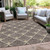 5' X 8' Brown And Beige Geometric Washable Indoor Outdoor Area Rug - 608219038083