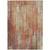 3' X 5' Orange Beige And Taupe Striped Washable Indoor Outdoor Area Rug