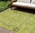 5' X 8' Artichoke Green And Fern Green Oriental Washable Indoor Outdoor Area Rug