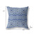 16" X 16" Muted Navy Blown Seam Paisley Indoor Outdoor Throw Pillow