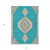 3' X 5' Teal Blue Brown And Ivory Oriental Washable Indoor Outdoor Area Rug