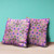26" X 26" Pink And Green Blown Seam Floral Indoor Outdoor Throw Pillow