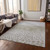 5' X 8' Taupe Green And Ivory Abstract Washable Indoor Outdoor Area Rug