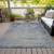 5' X 8' Navy Blue And Beige Abstract Washable Indoor Outdoor Area Rug - Navy Blue, Beige