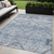 5' X 8' Sky Blue And Denim Blue Floral Washable Indoor Outdoor Area Rug Transitional Style - Sky Blue, Denim Blue Color