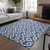 3' X 5' Navy Blue And Ivory Geometric Washable Indoor Outdoor Area Rug Transitional Style - Navy Blue, Ivory Color