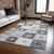 3' X 5' Gray And Charcoal Geometric Washable Indoor Outdoor Area Rug Transitional Style - Gray, Charcoal Color