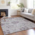 3' X 5' Lavender Purple And Gray Floral Washable Indoor Outdoor Area Rug